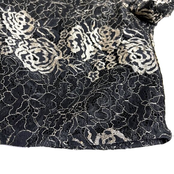 Wild Blue x Sadie Robertson Black Gold Floral Crop Top (medium) - Picture 5 of 8